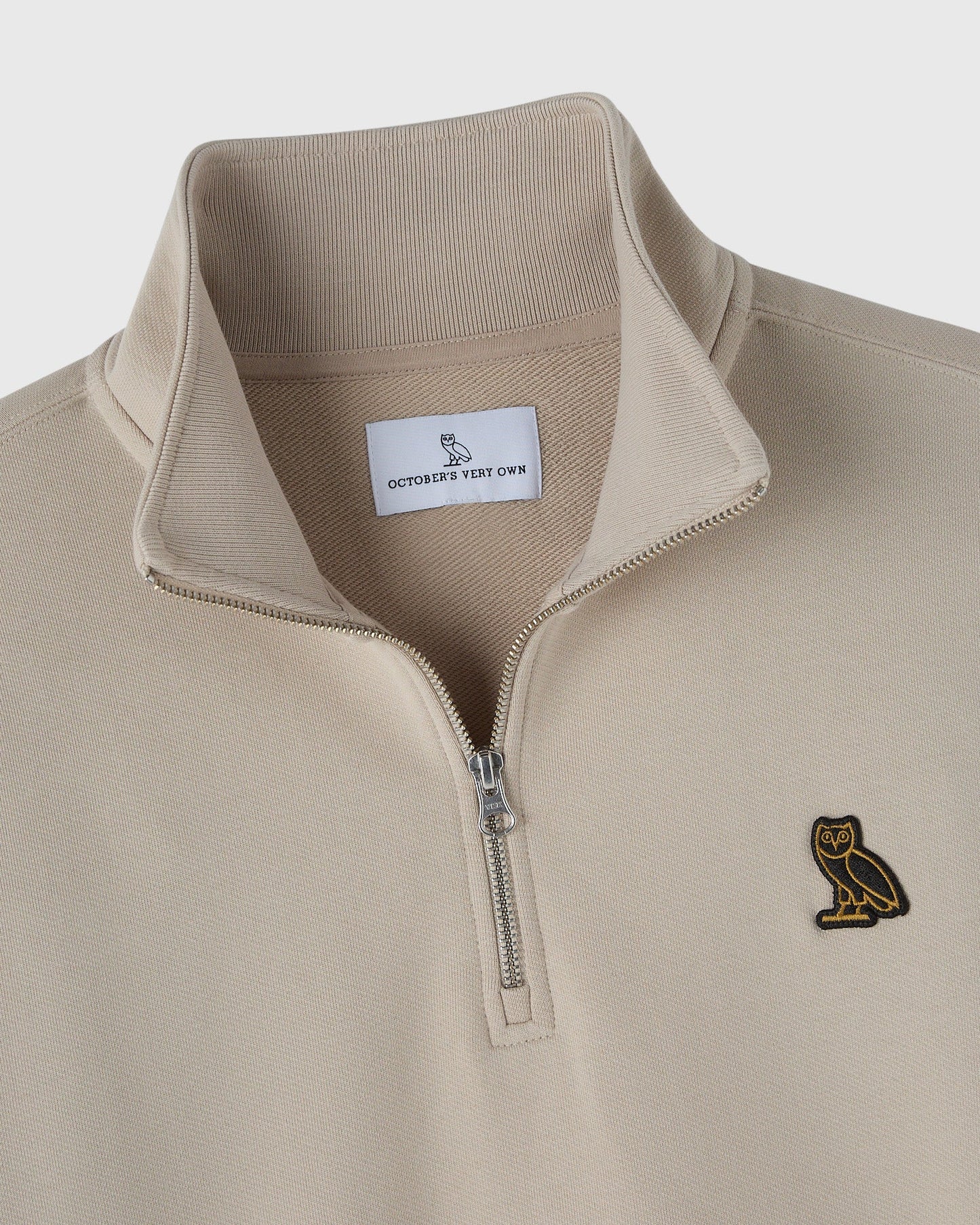 Classic Quarter Zip Mockneck Sweatshirt Sandstone