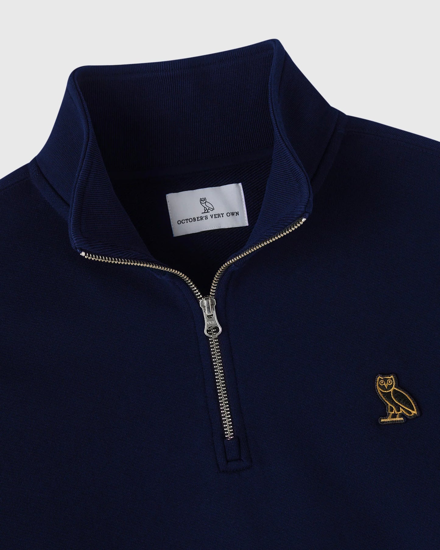 Classic Quarter Zip Mockneck Sweatshirt Navy