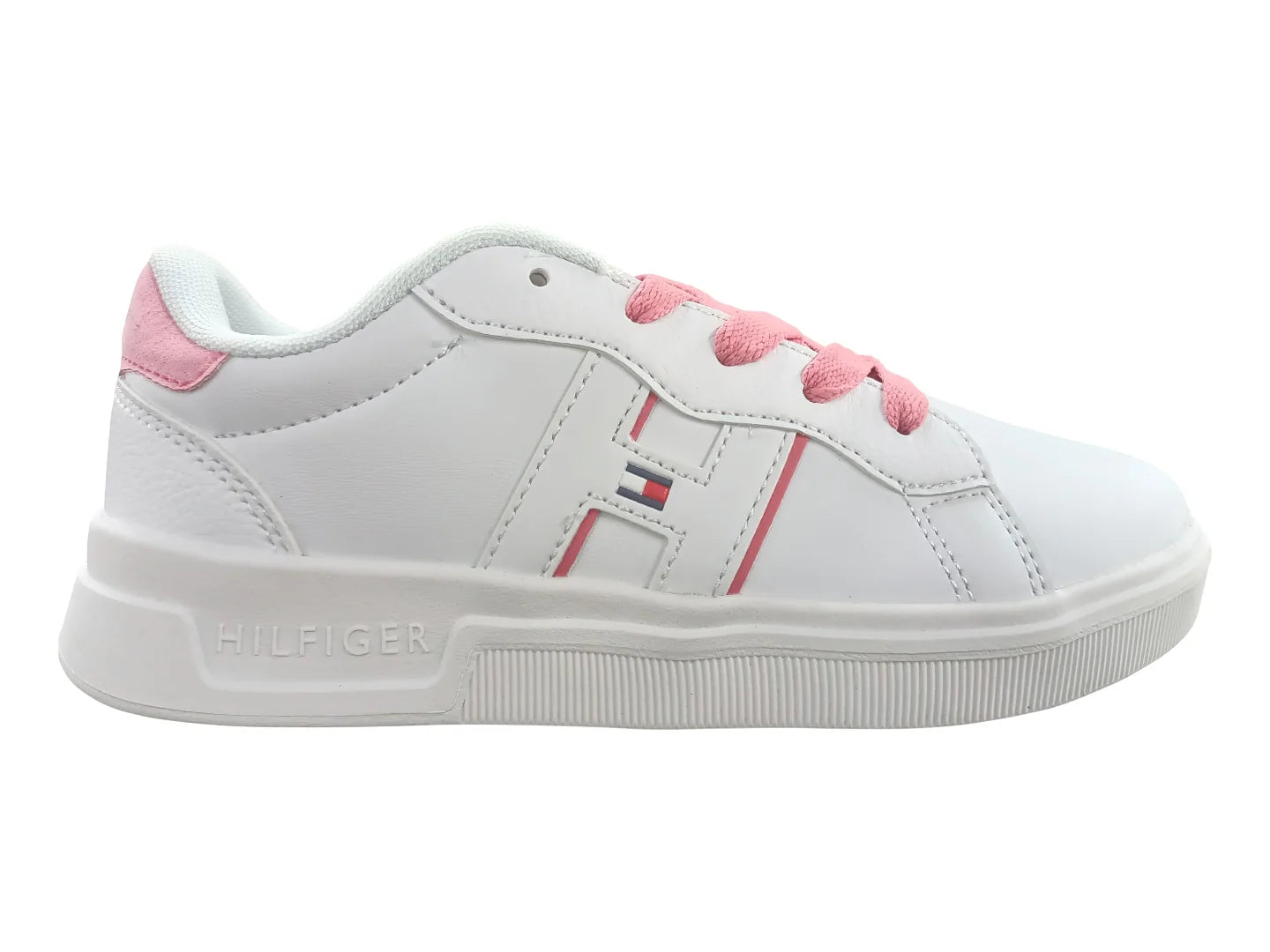 Tenis Tommy Hilfiger Cayman 30 Blanco y Rosa para Niña
