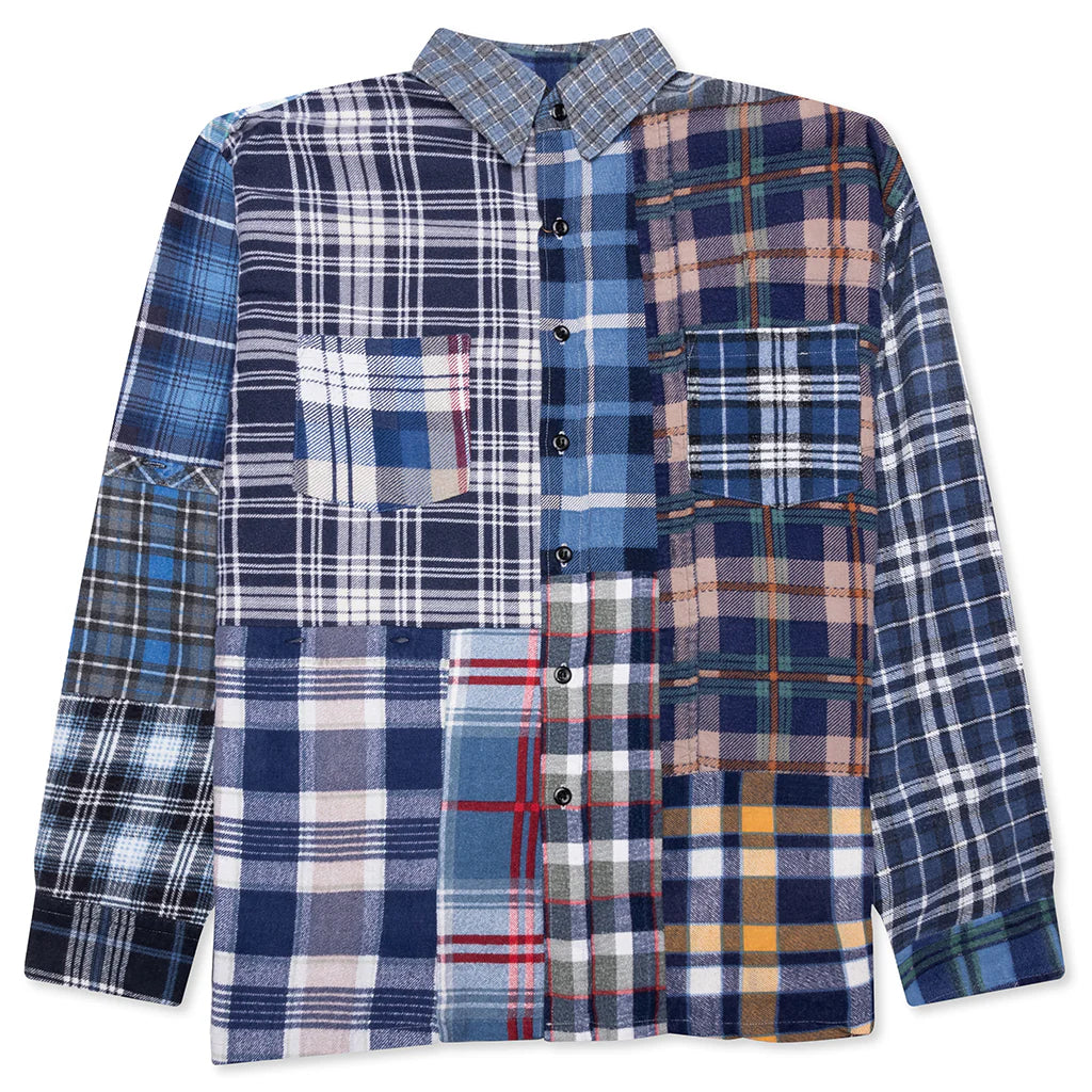 Straight Hem Flannel Shirt Assorted