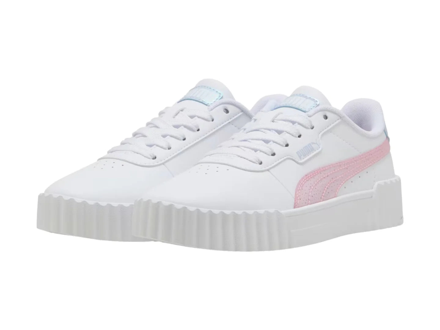 Tenis PUMA Carina 30 Blanco y Rosa para Niña
