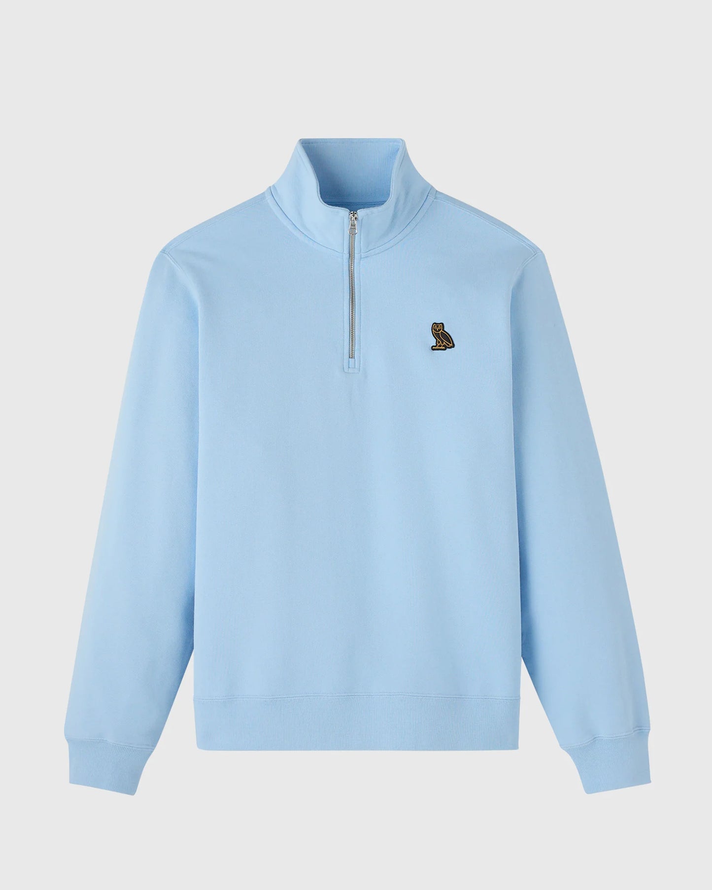 Classic Quarter Zip Mockneck Sweatshirt Light Blue