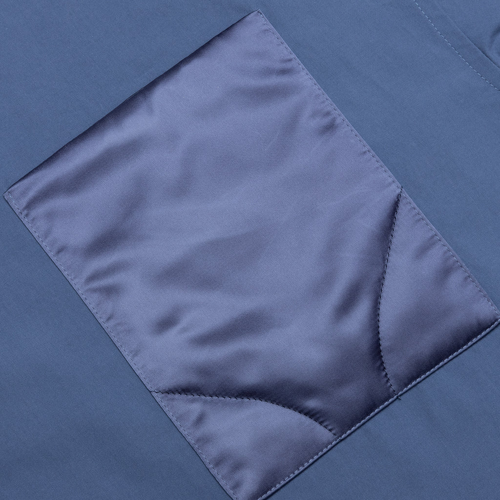 Quilted Pocket Polo Top Light Indigo