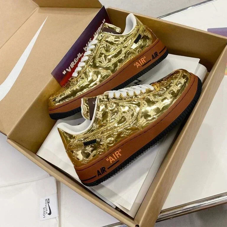 Louis Vuitton x Nike Air Force 1 Low Gold