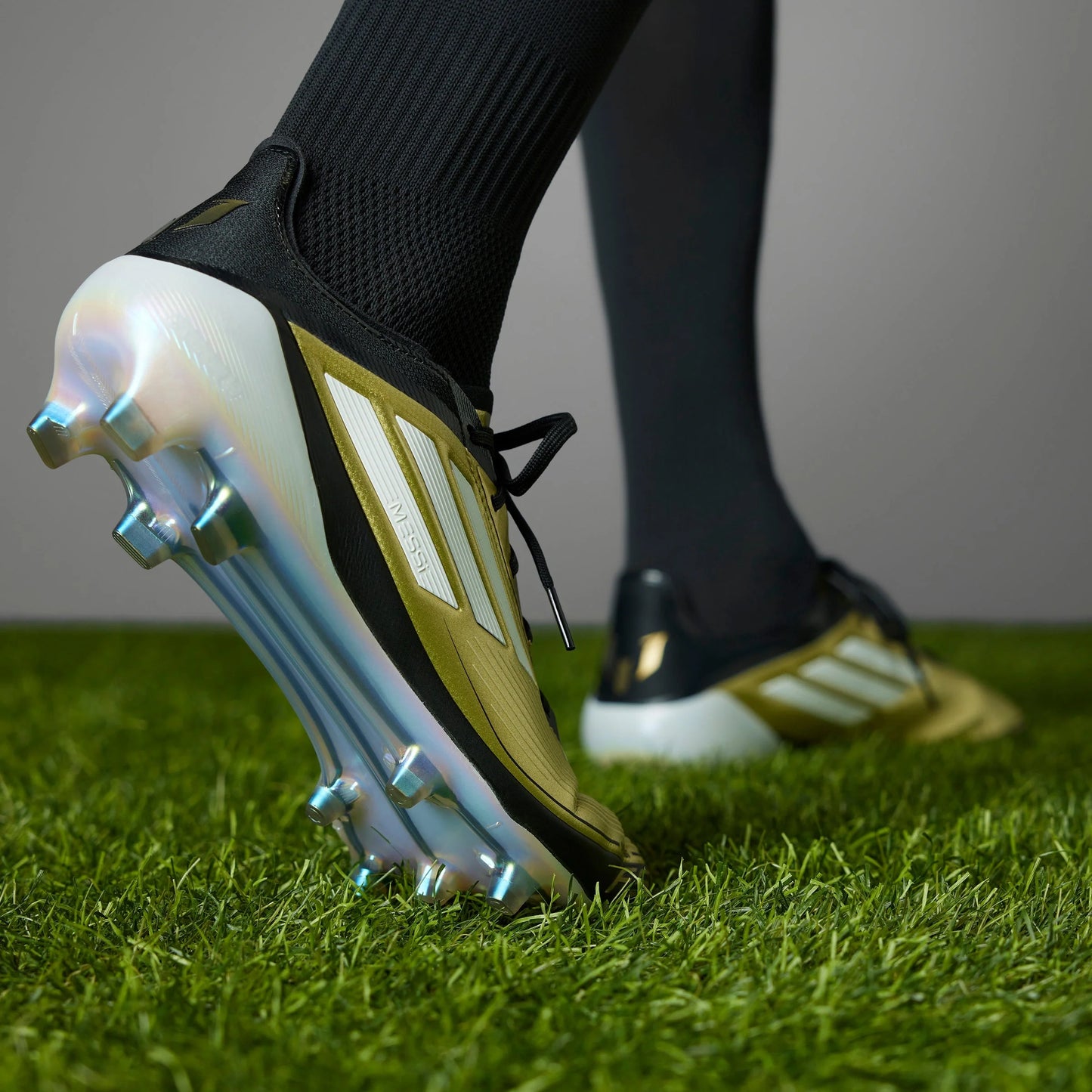 adidas F50 Elite FG Messi Firm Ground Soccer Cleats Gold White Black