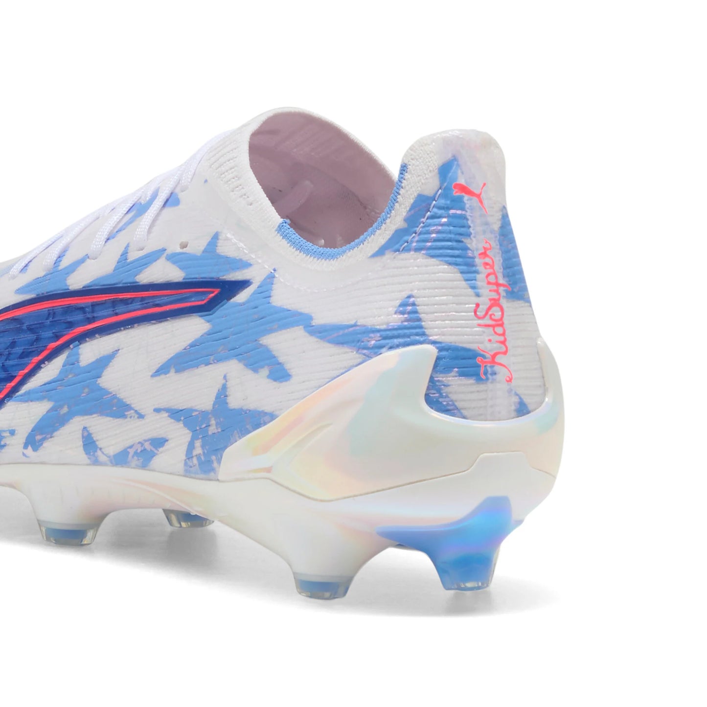 PUMA Ultra 6 Ultimate Kidsuper X CP FG Firm Ground Mens Soccer Cleats White Pink Blue