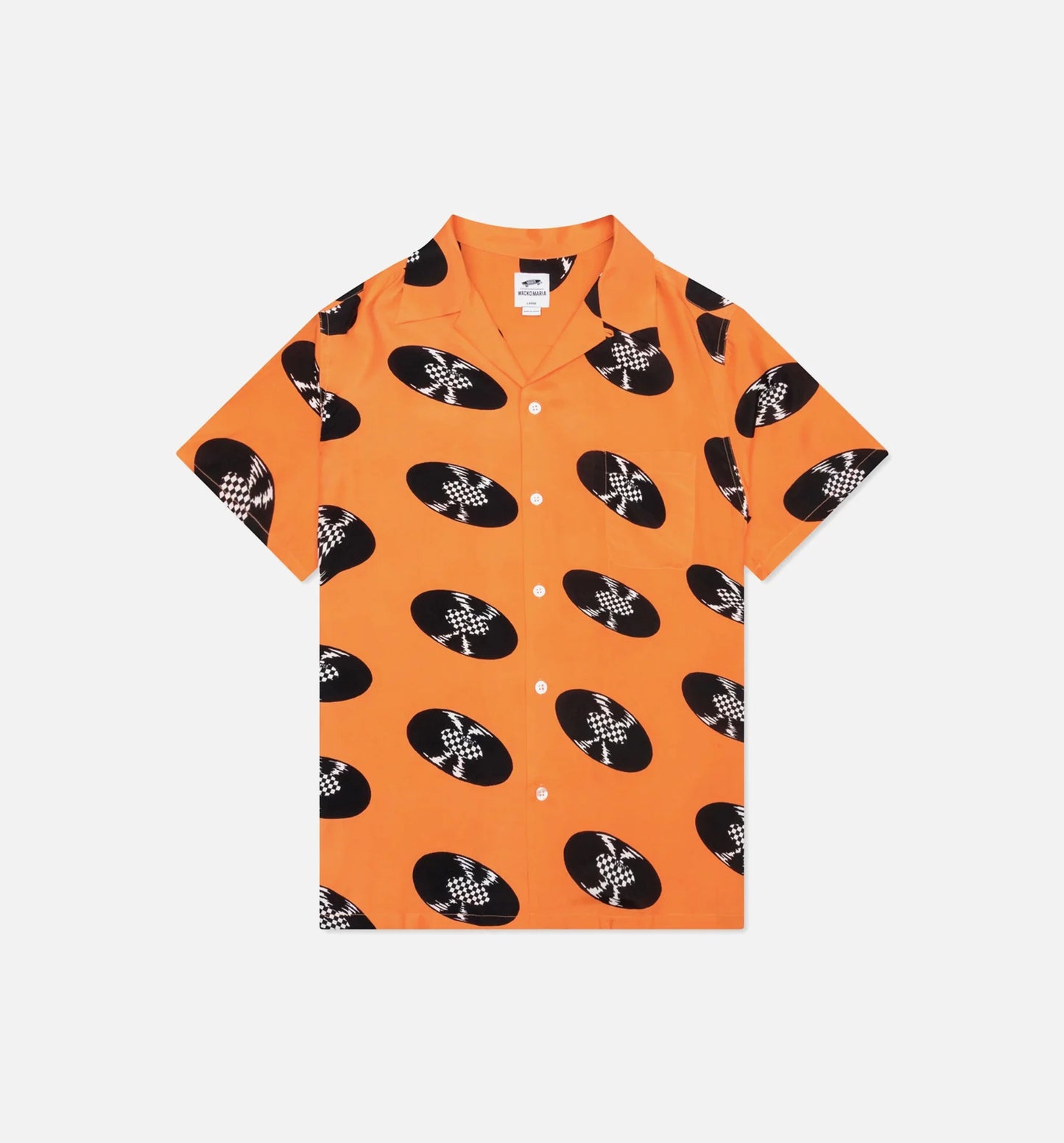 Vault X Wacko Maria Woven Button Up Mens Shirt Orange