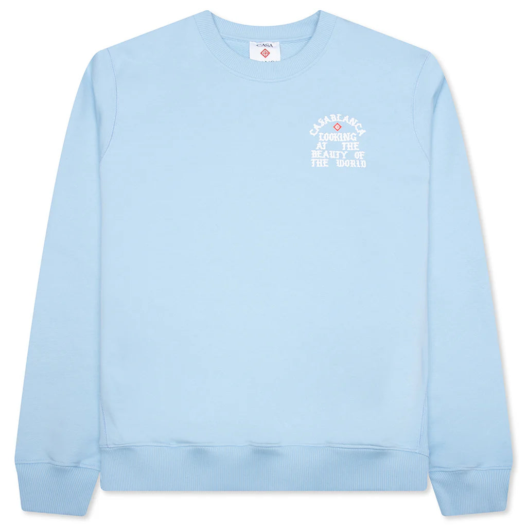 Looking at the Beauty of the World Sweatshirt Pale Blue