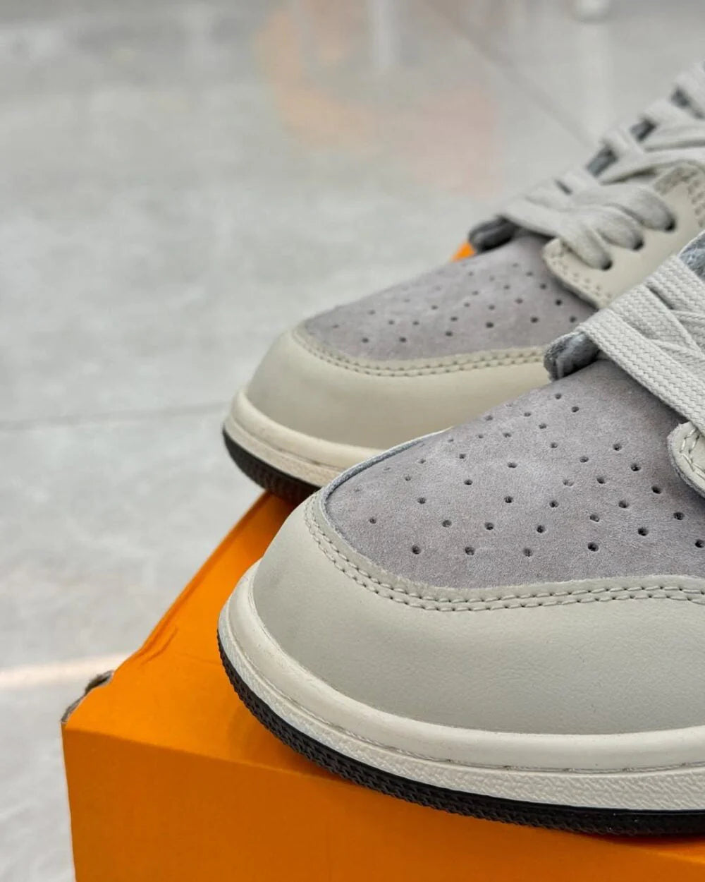 Louis Vuitton x Nike Air Jordan 1 Low Shadow Grey Suede Custom