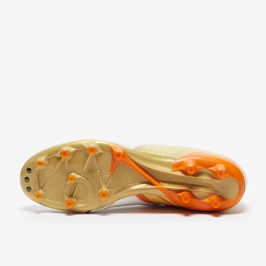Diadora Maximus Elite Made in Italy SLX FG Firm Ground Soccer Cleats White Chili Pepper Russet Orange
