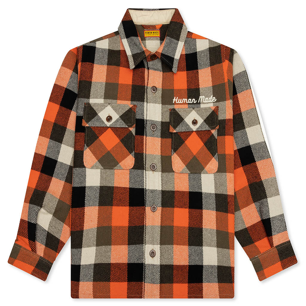 Wool Check Shirt Orange
