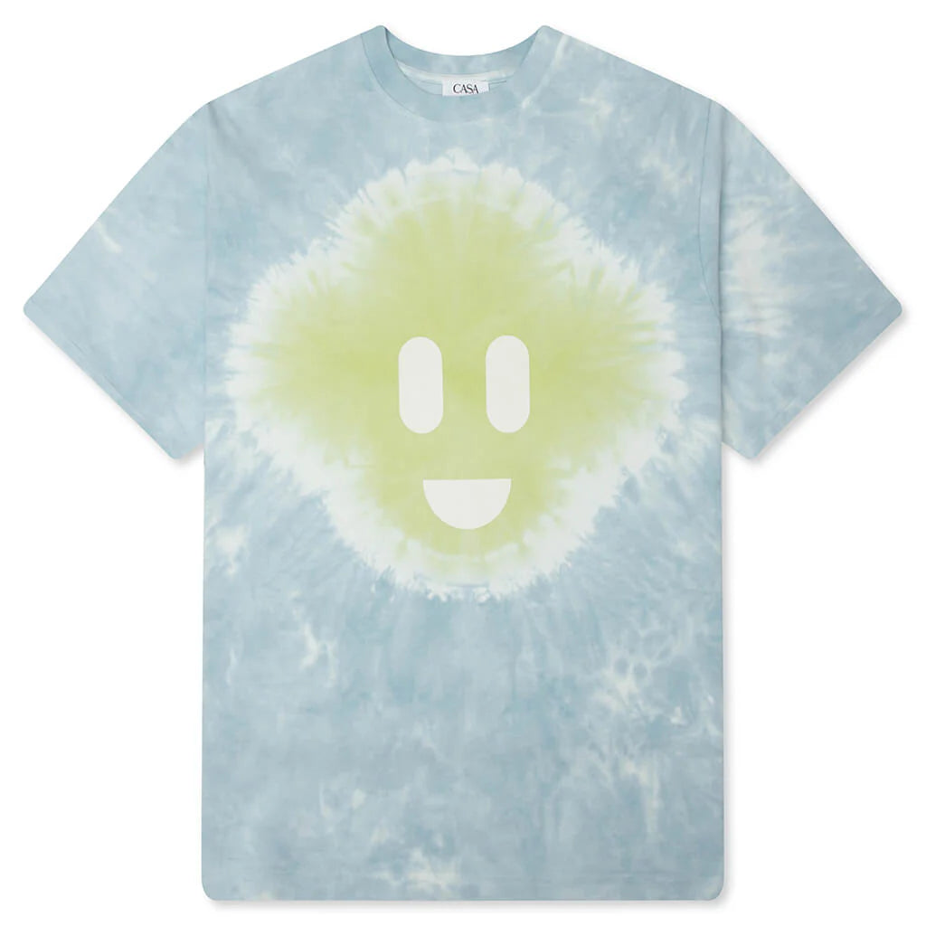 Tie Dye Smiley Oversized T Shirt Tie Dye Blue