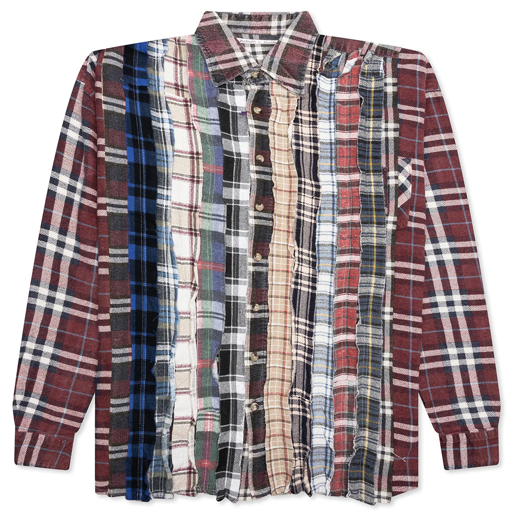 Ribbon Wide Flannel Shirt Assorted