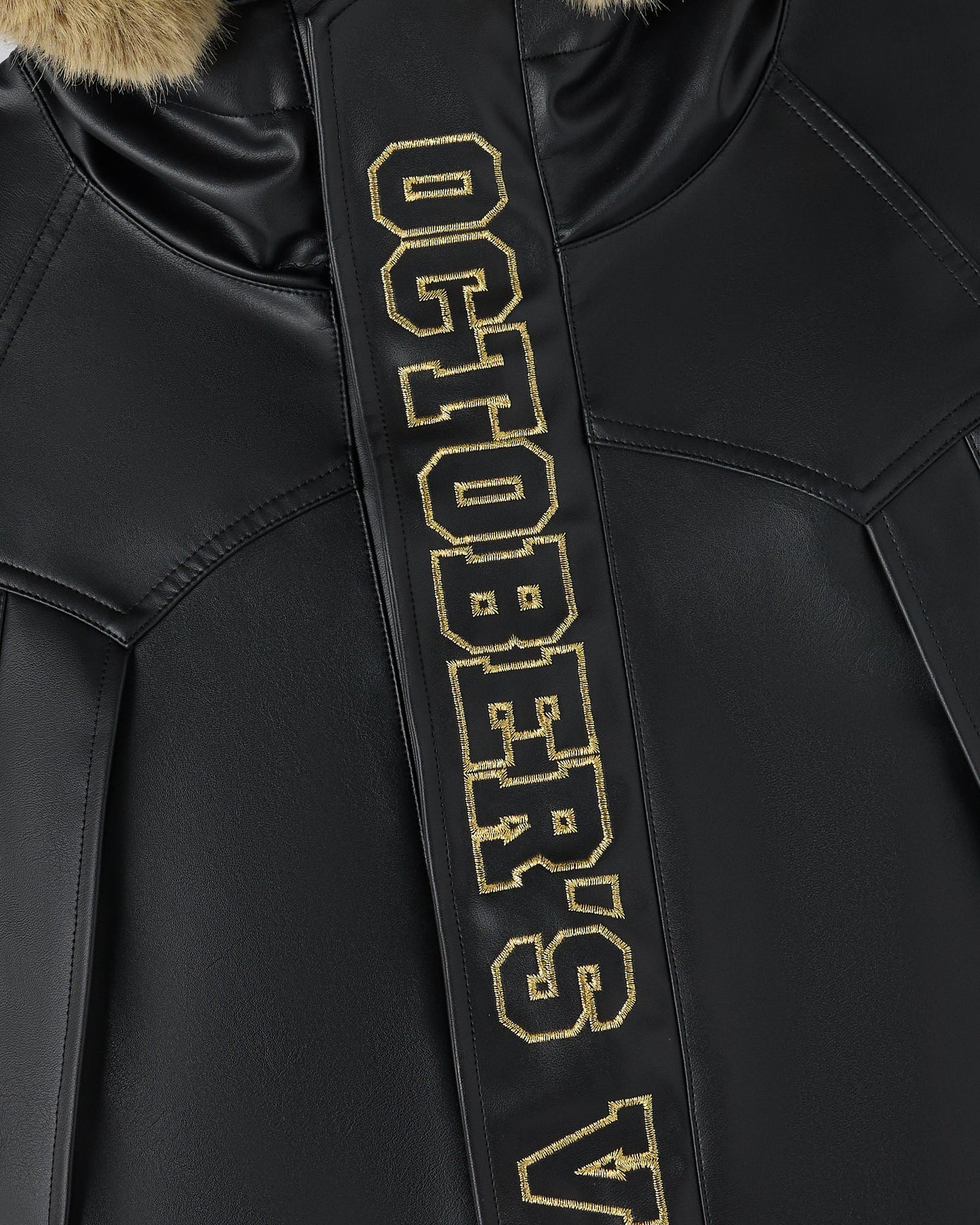 BAPE Faux Leather Snowboard Jacket Black