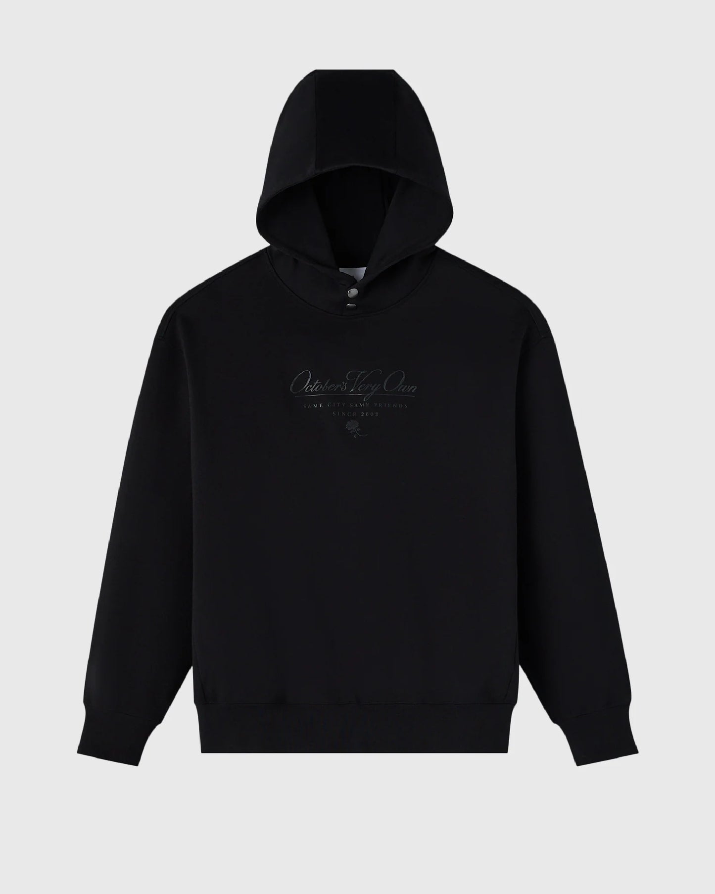 Double Knit Script Hoodie Black