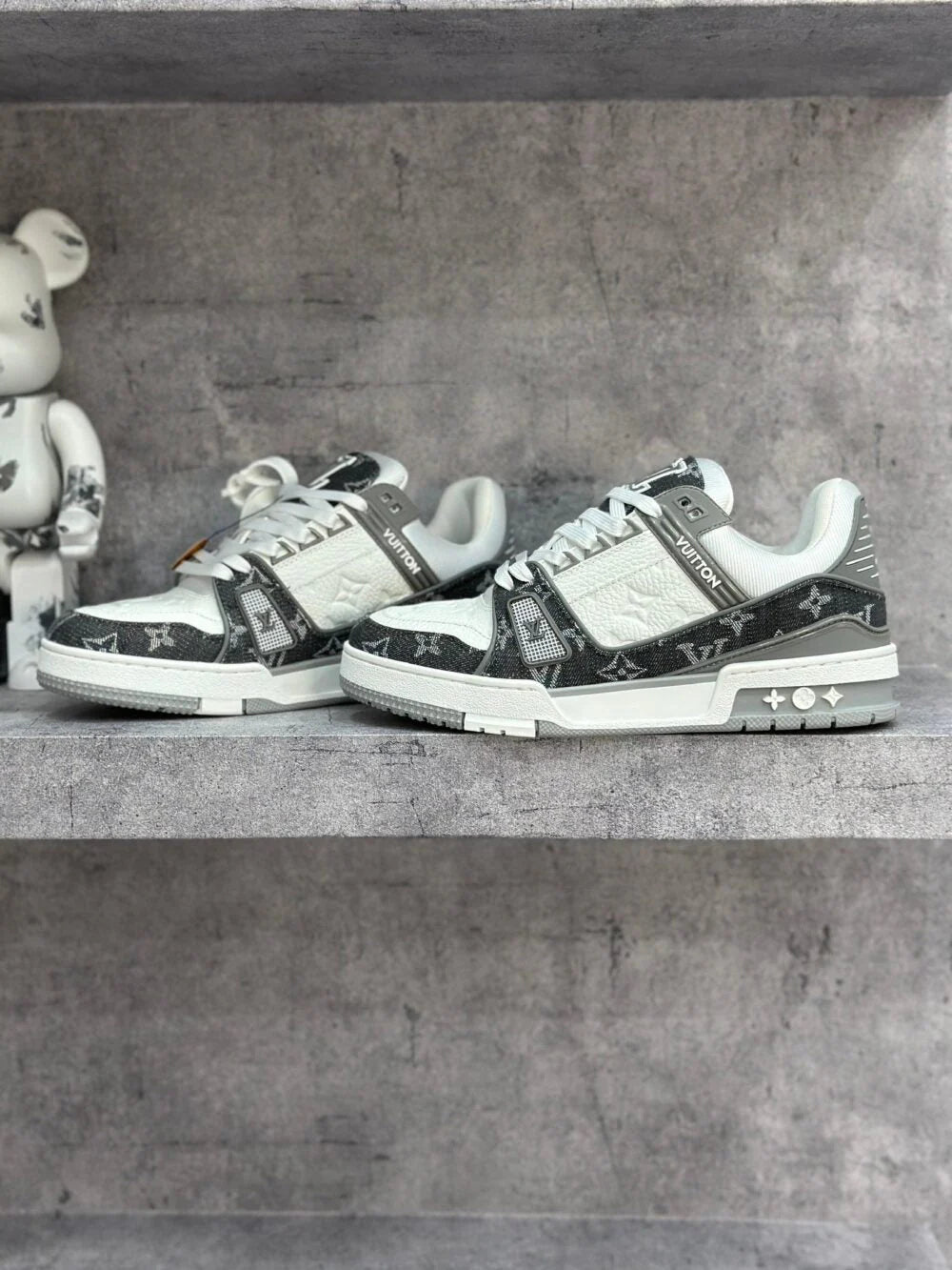 Louis Vuitton LV Trainer Sneaker Denim Monogram Grey