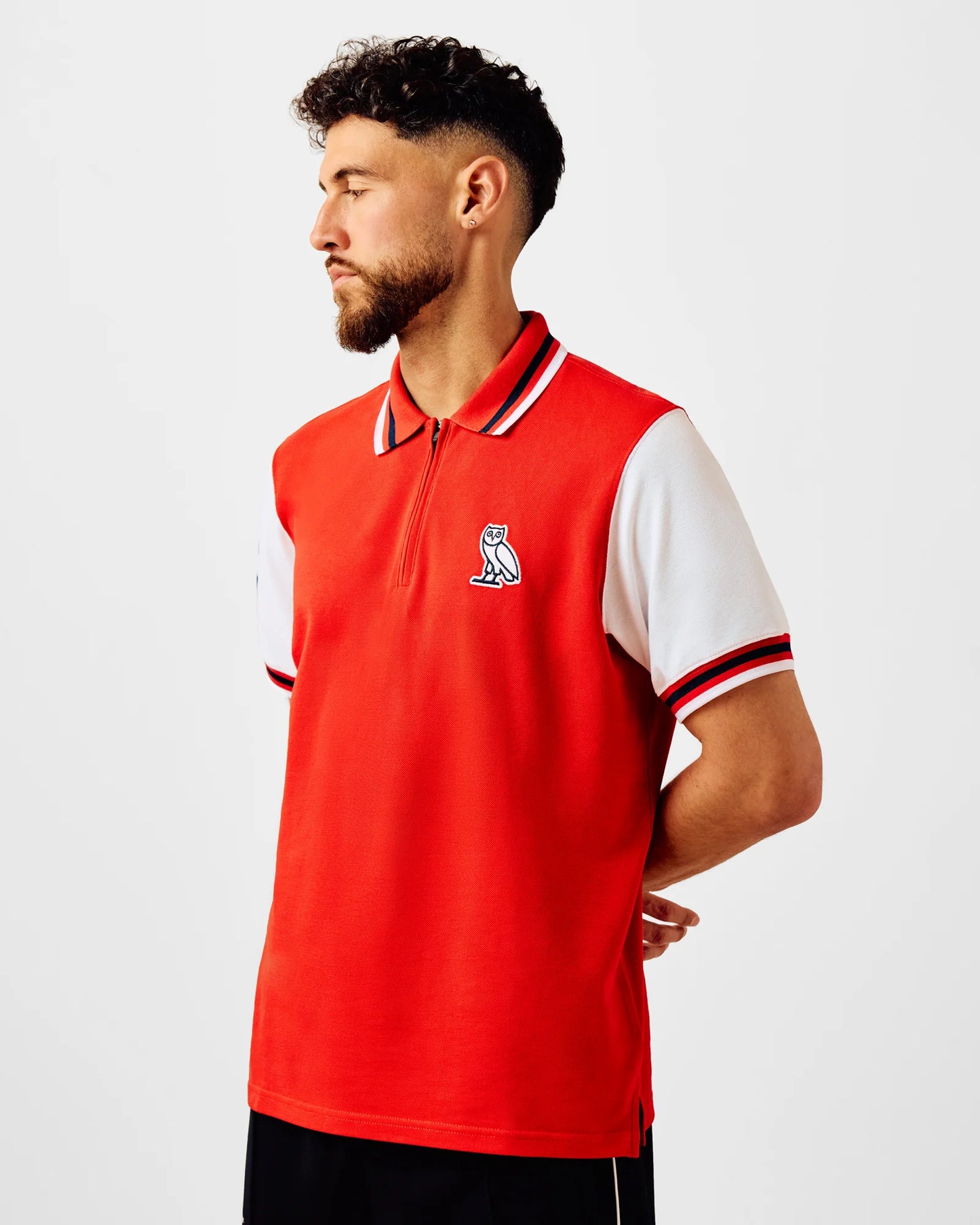 Quarter Zip Short Sleeve Polo Navy