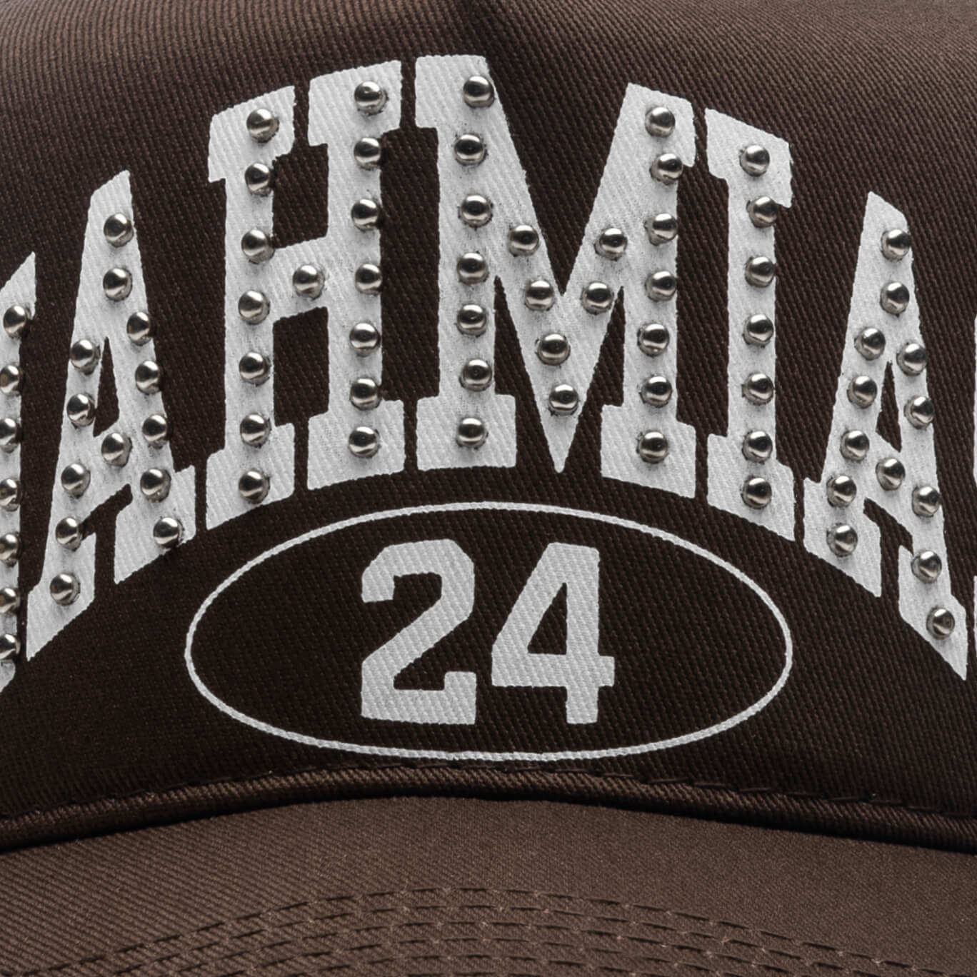 Studded Nahmias Marque Trucker Hat Brown