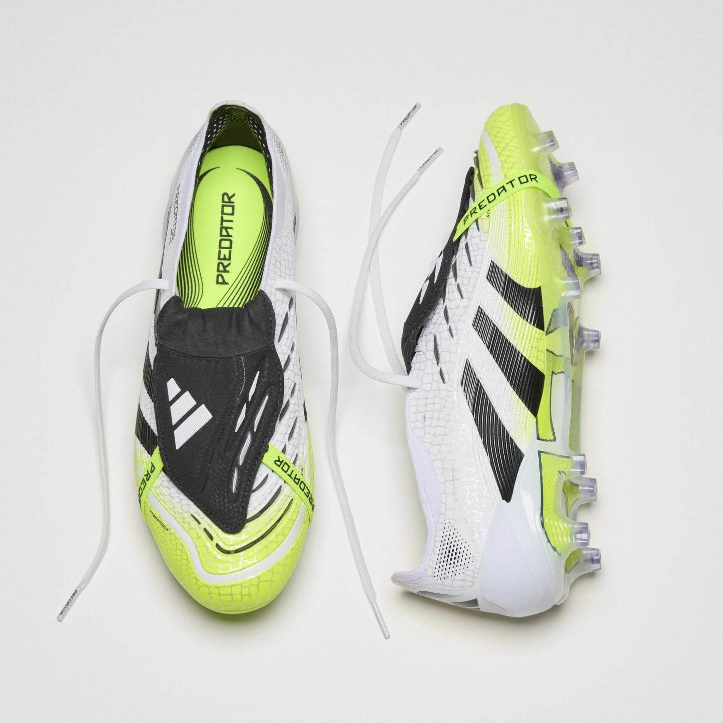 adidas Predator Elite Fold Over Tongue Firm Ground Soccer Cleats Cloud White Black Lucid Lemon