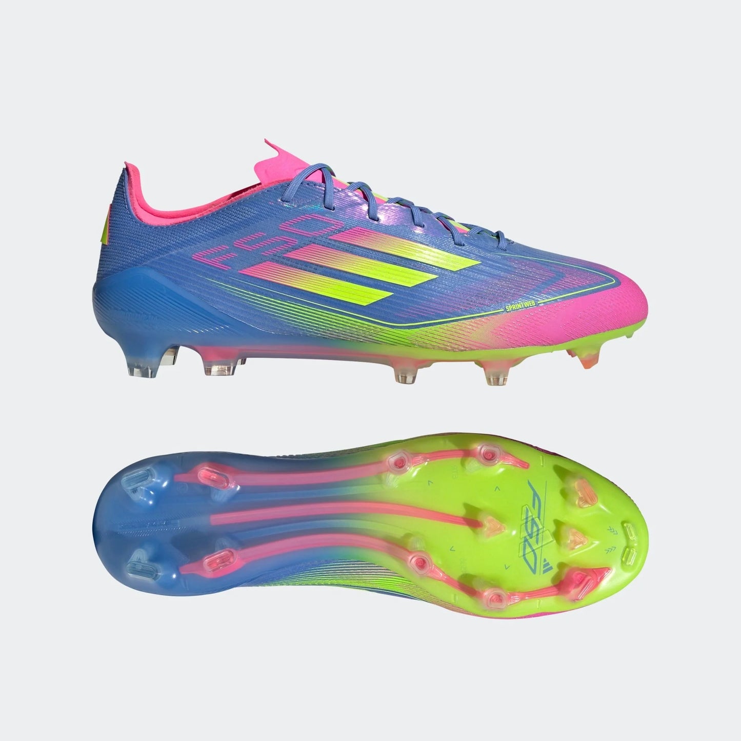 adidas F50 Elite Firm Ground Boots Blue Fusion Lucid Lemon Lucid Pink