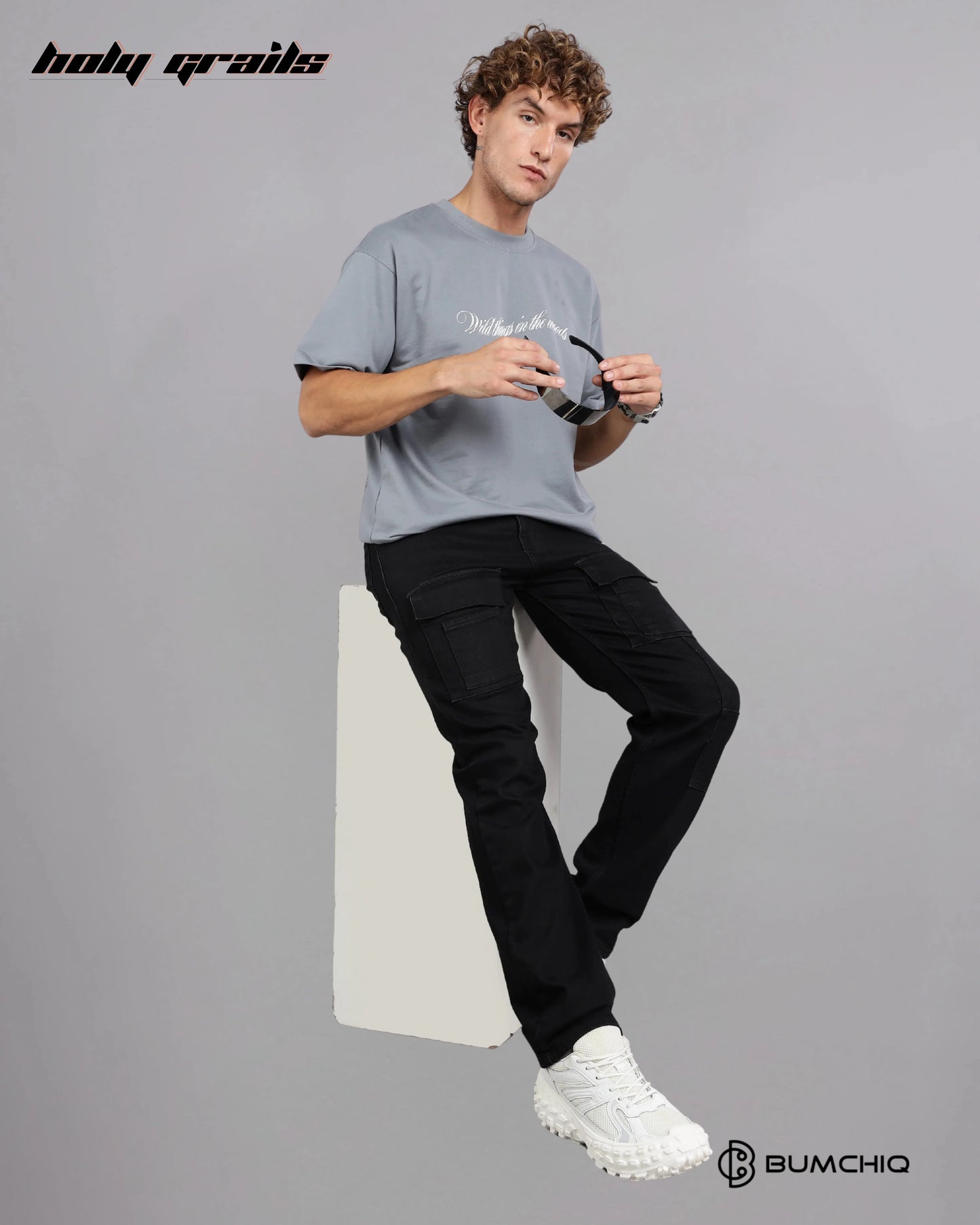 Wild Bear Grey Oversize Tee HG x Bumchiq