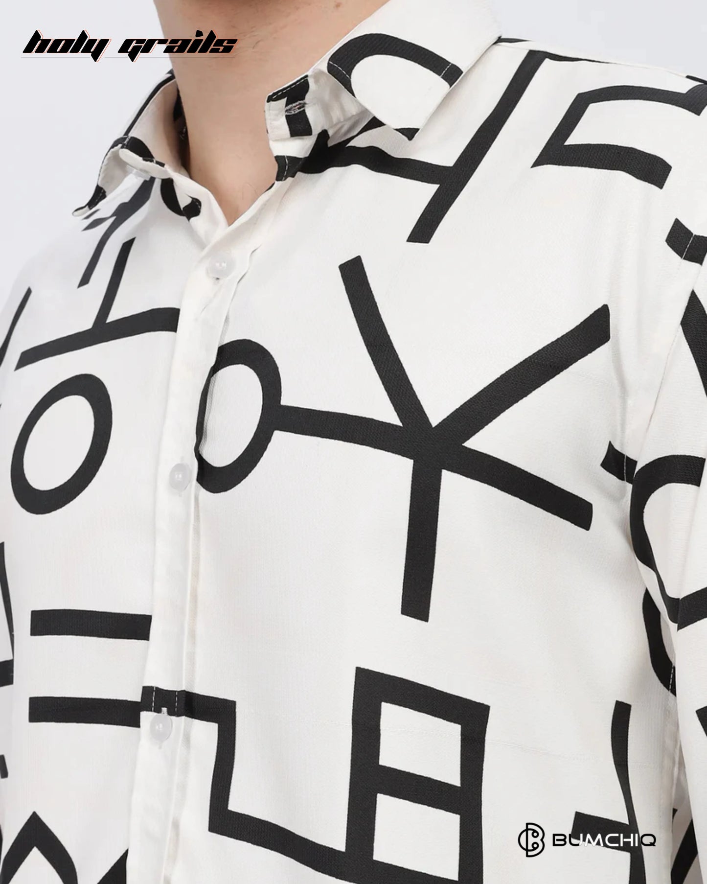Black Abstract White Shirt HG x Bumchiq