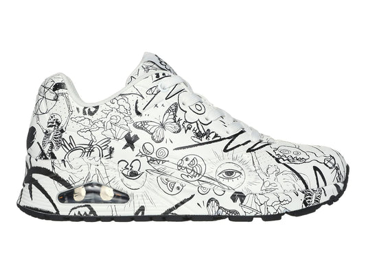 Tenis Skechers One Blanco y Negro para Mujer