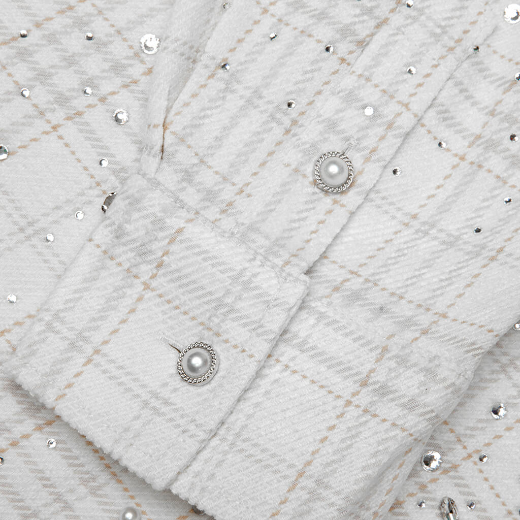 20K Pearl Diamond Shirt White Beige