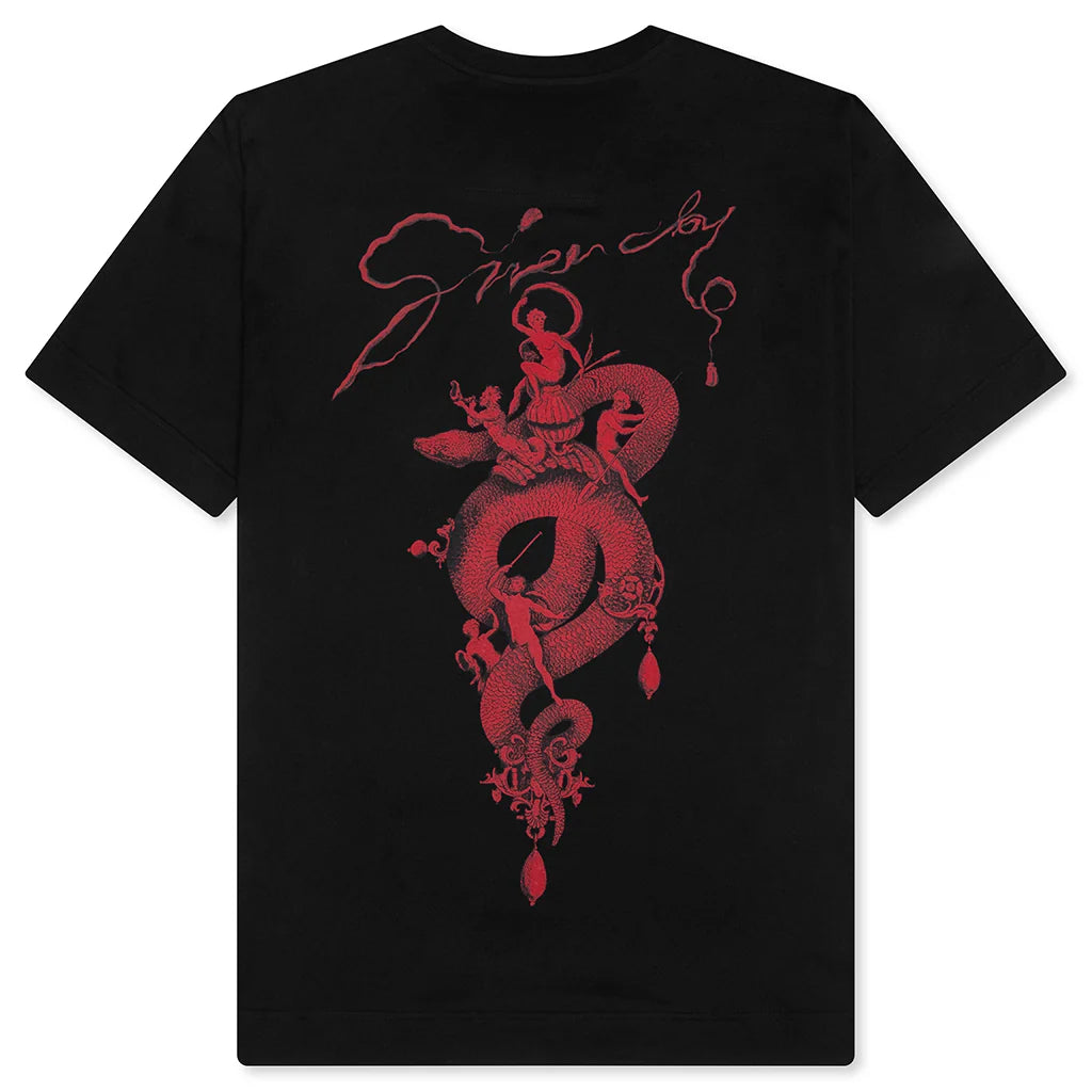Chandelier and Snake Print T Shirt Black