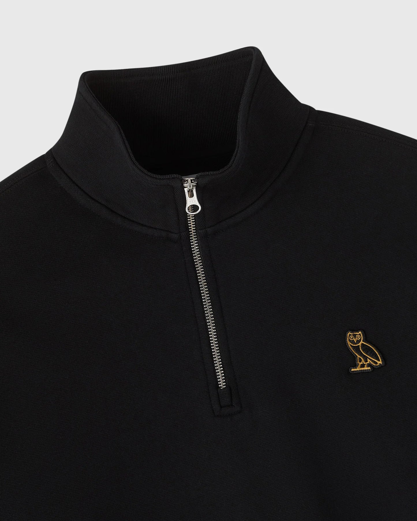 Classic Quarter Zip Mockneck Sweatshirt Black
