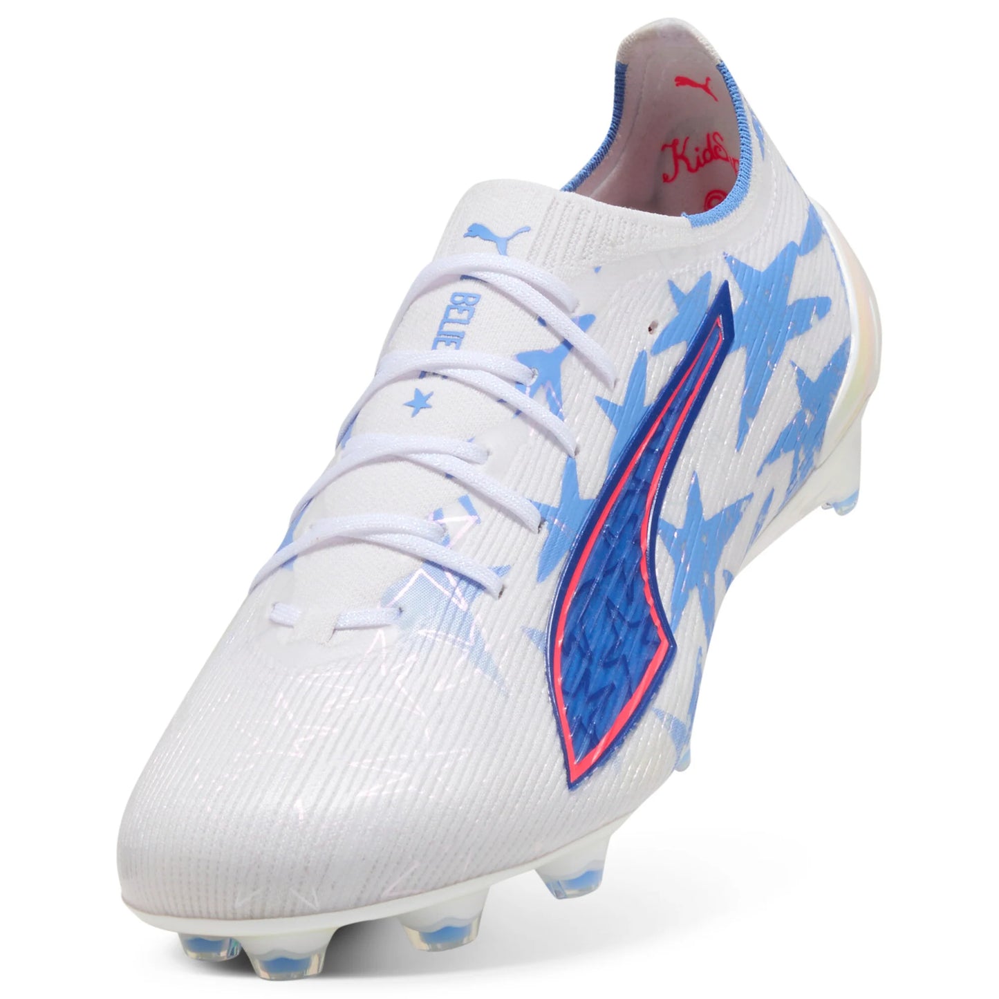 PUMA Ultra 6 Ultimate Kidsuper X CP FG Firm Ground Mens Soccer Cleats White Pink Blue
