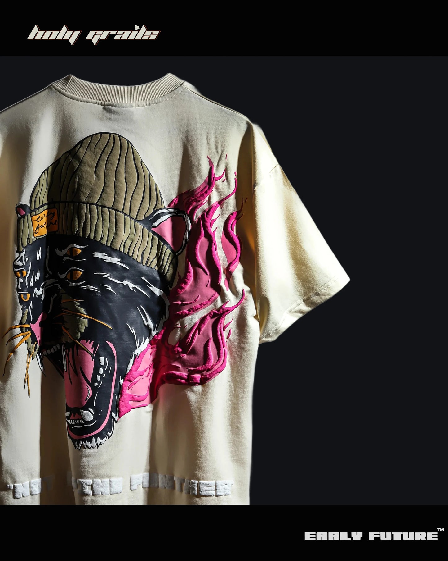 Not A Pink Panther Pale Cream Oversize Tee HG x Early Future