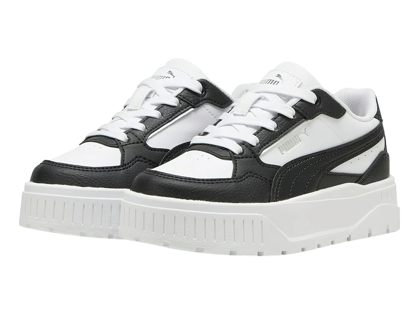Tenis PUMA Carmen II Idol Blanco Negro y Plata para Niña
