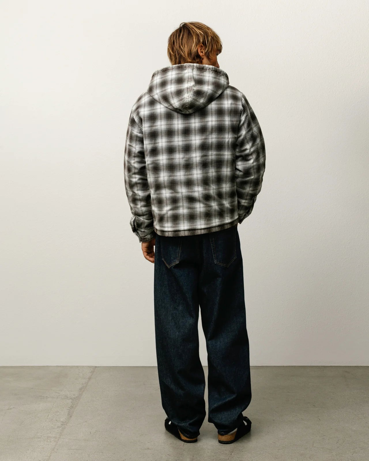 ZIP HOODED PLAID SHIRT