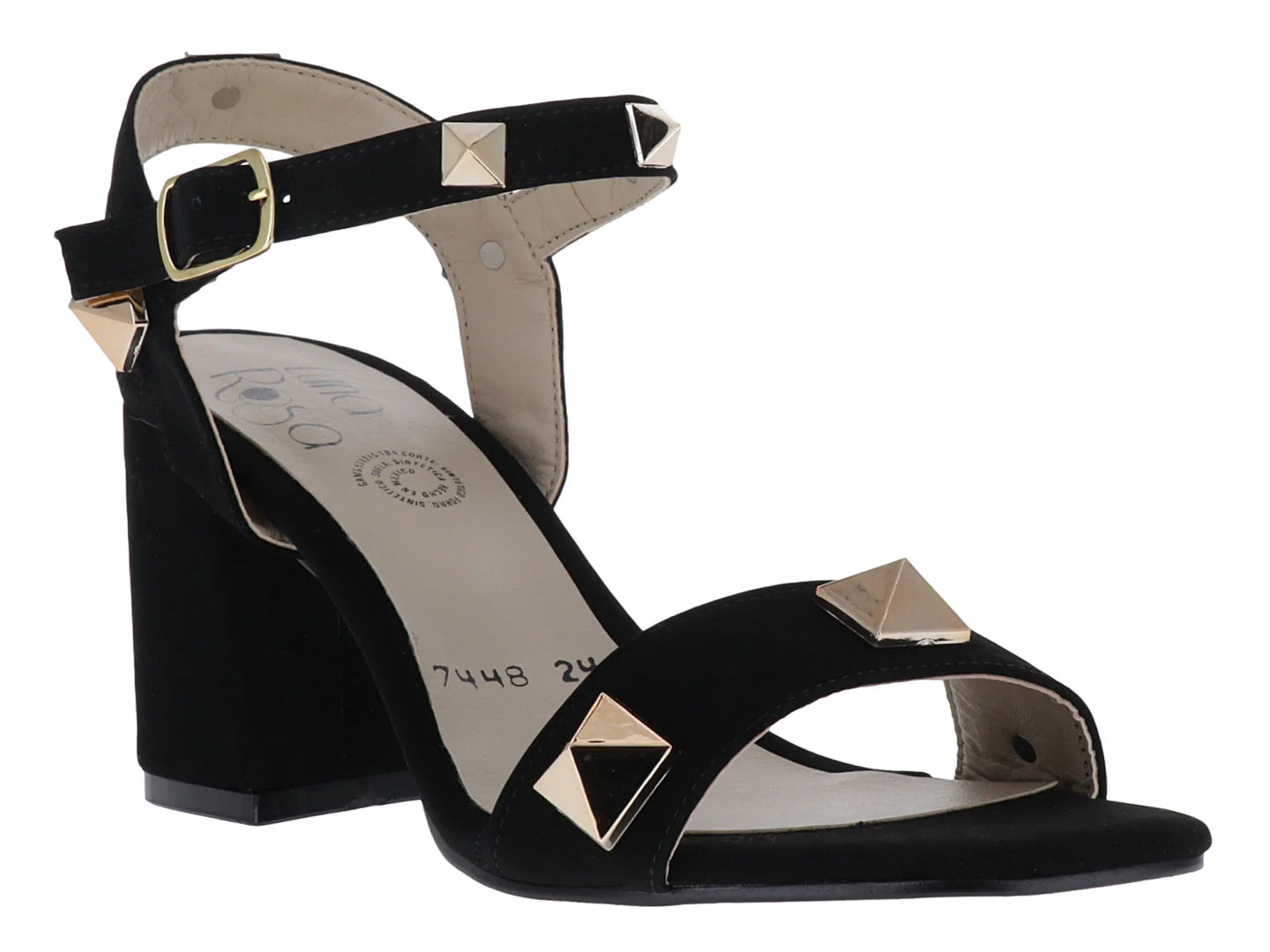 Sandalias de Tacón Luna Rosa Negro para Mujer