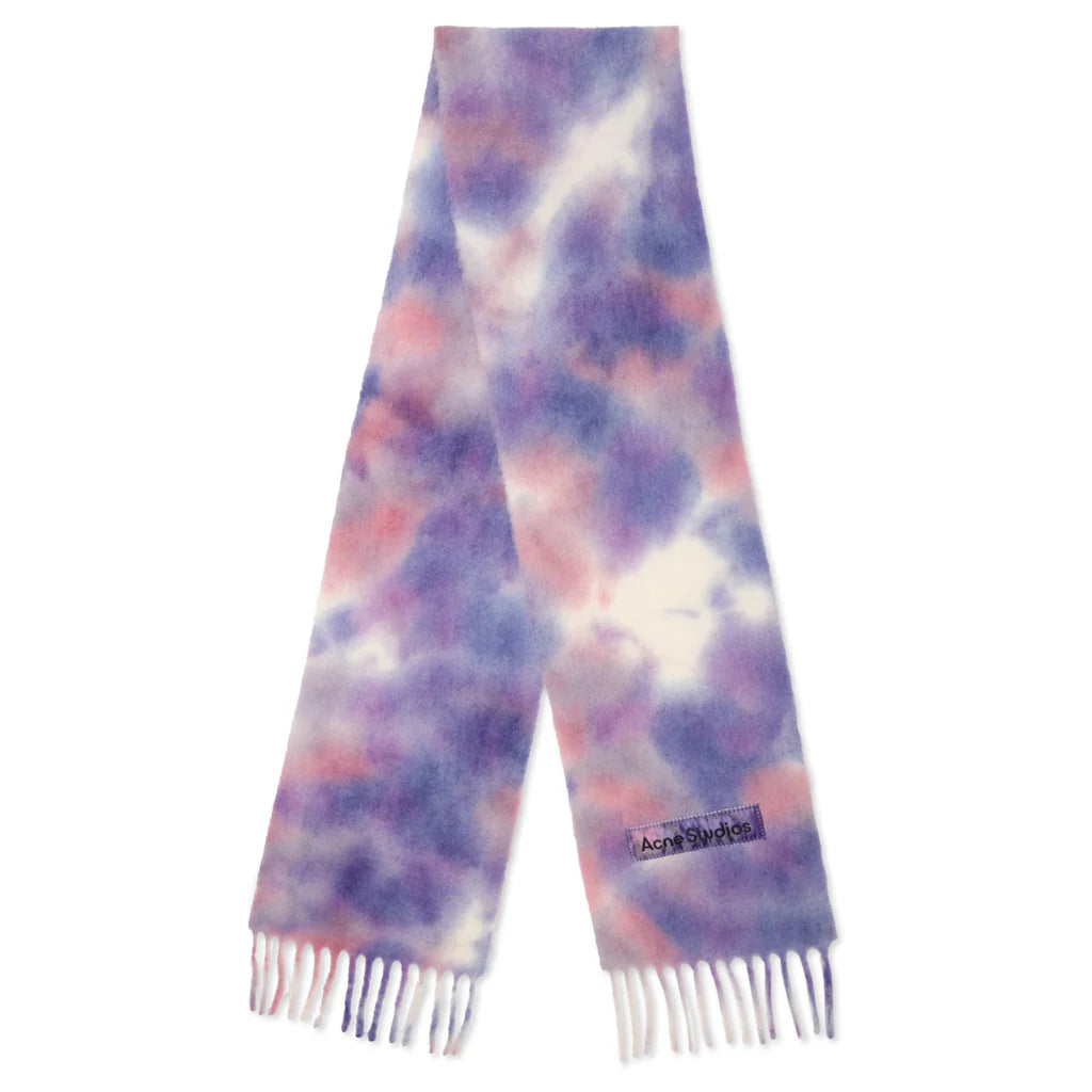 Tie Dye Alpaca Wool Scarf Lilac
