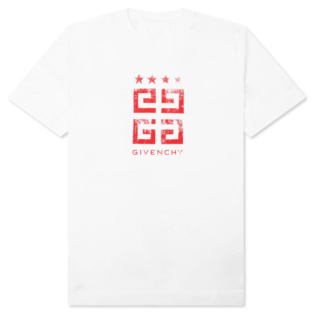 4G Stars T Shirt White Red