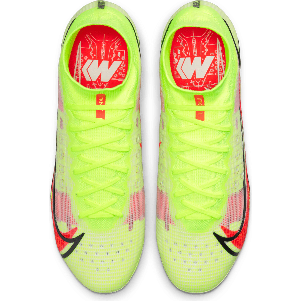 Nike Mercurial Superfly 8 Elite FG firm Ground Soccer Cleats Volt Bright Crimson