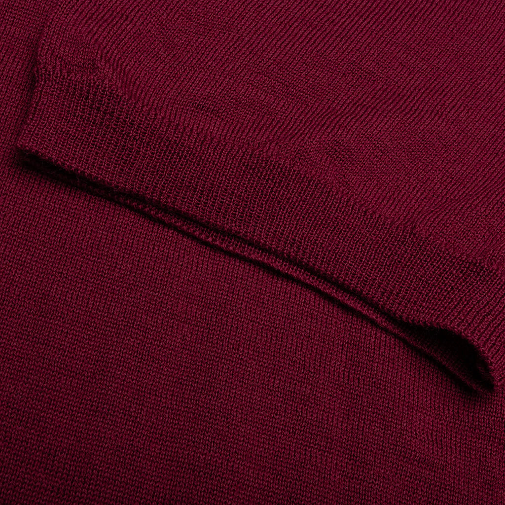 Red Emblem S S Polo Neck Burgundy