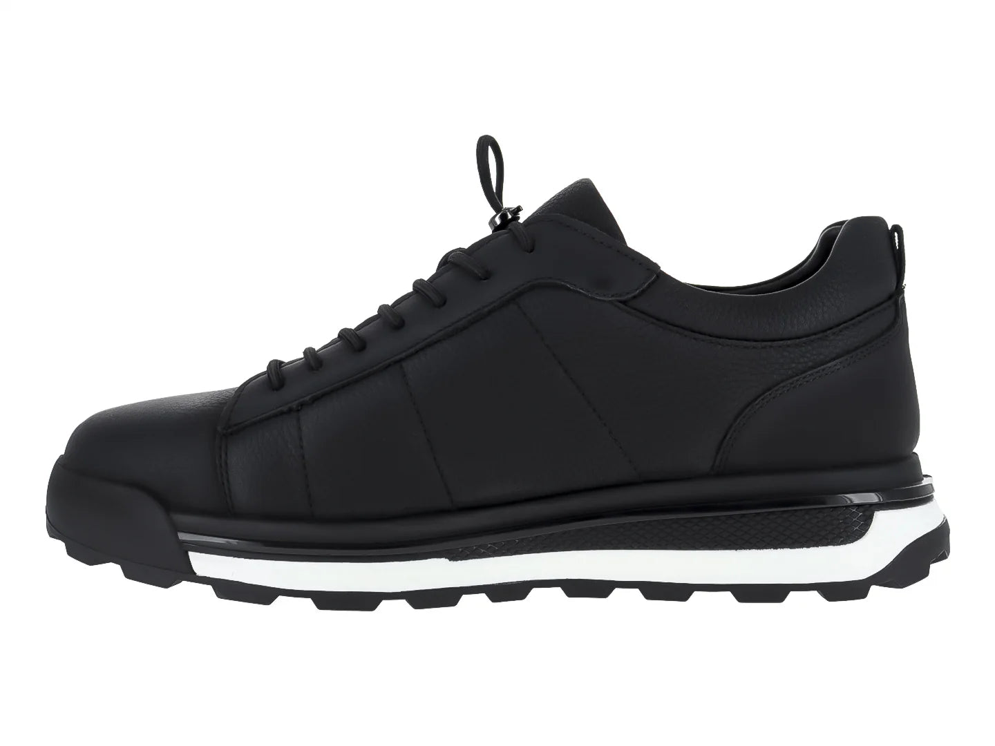 Tenis Buenissimo de Cuero Negro para Hombre