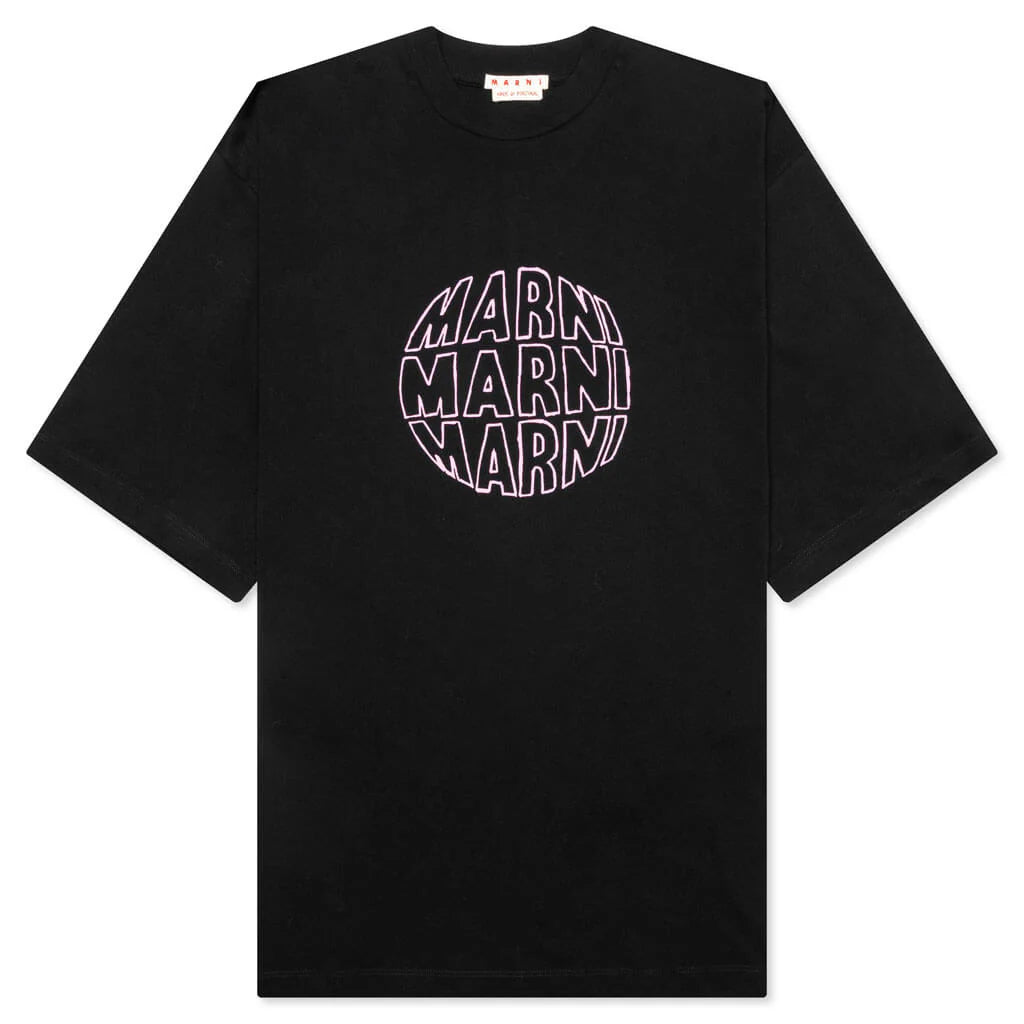 Circular Logo T Shirt Black