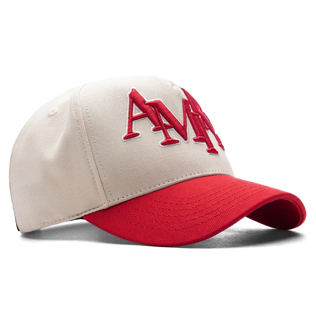 Staggered Amiri Canvas Hat Alabaster Red