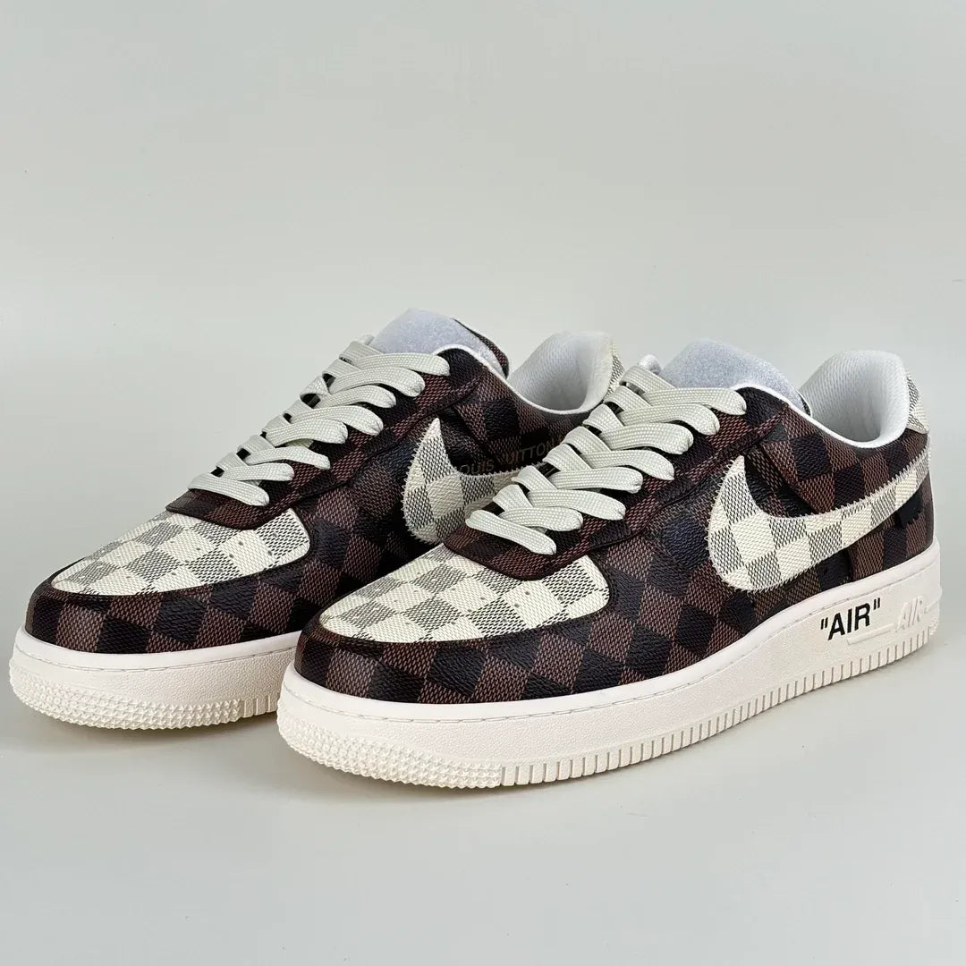 Louis Vuitton x Nike Air Force 1 Damier Brown White