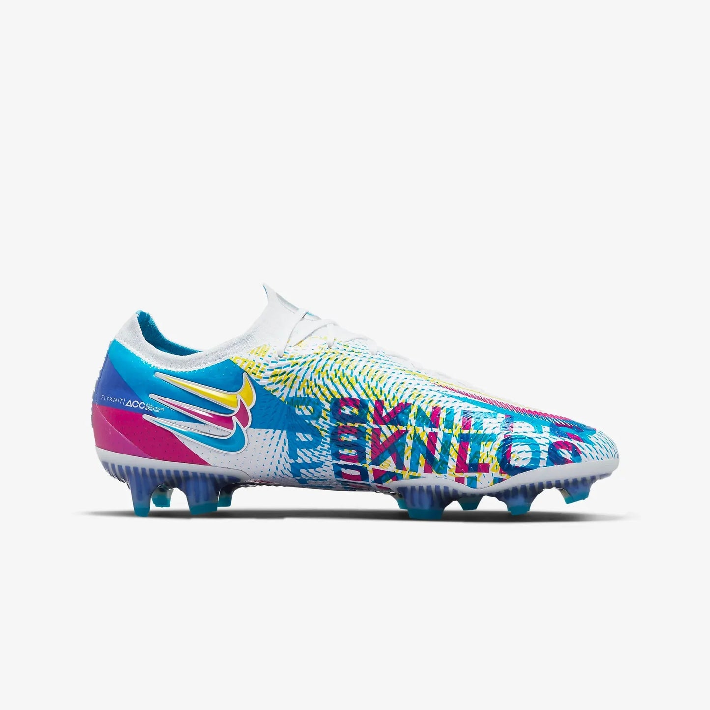 Nike Phantom GT Elite 3D FG Firm Ground Soccer Cleats Chlorine Blue Opti Yellow White Pink Blast