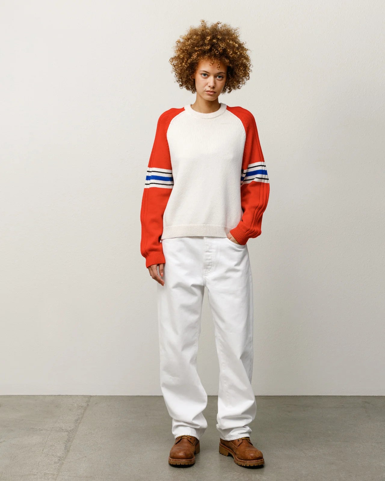 STRIPE RAGLAN CREW