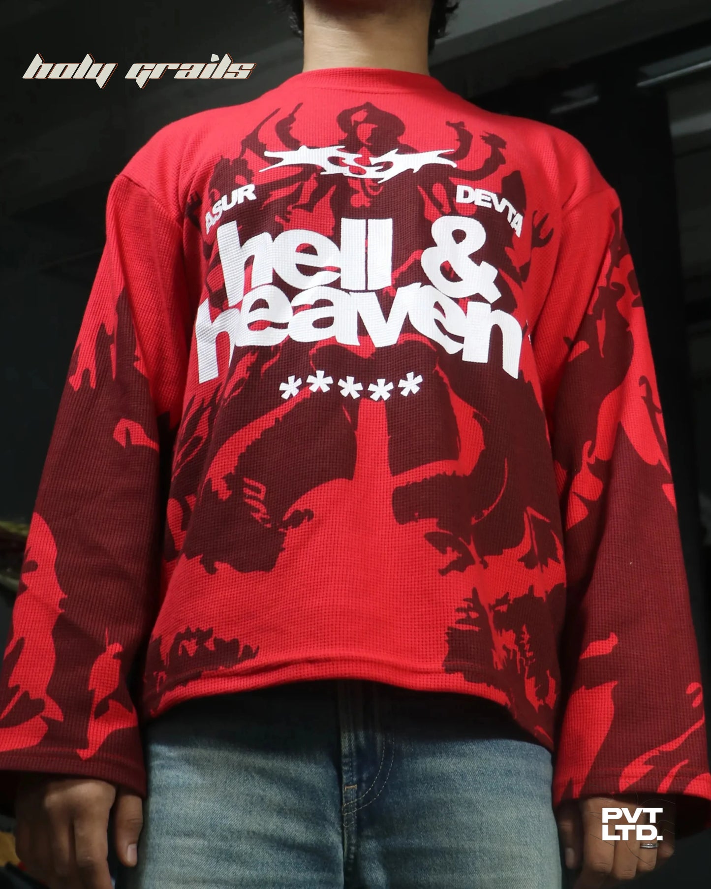 Heaven Hell Waffle Sweatshirt HG x Pvt Ltd
