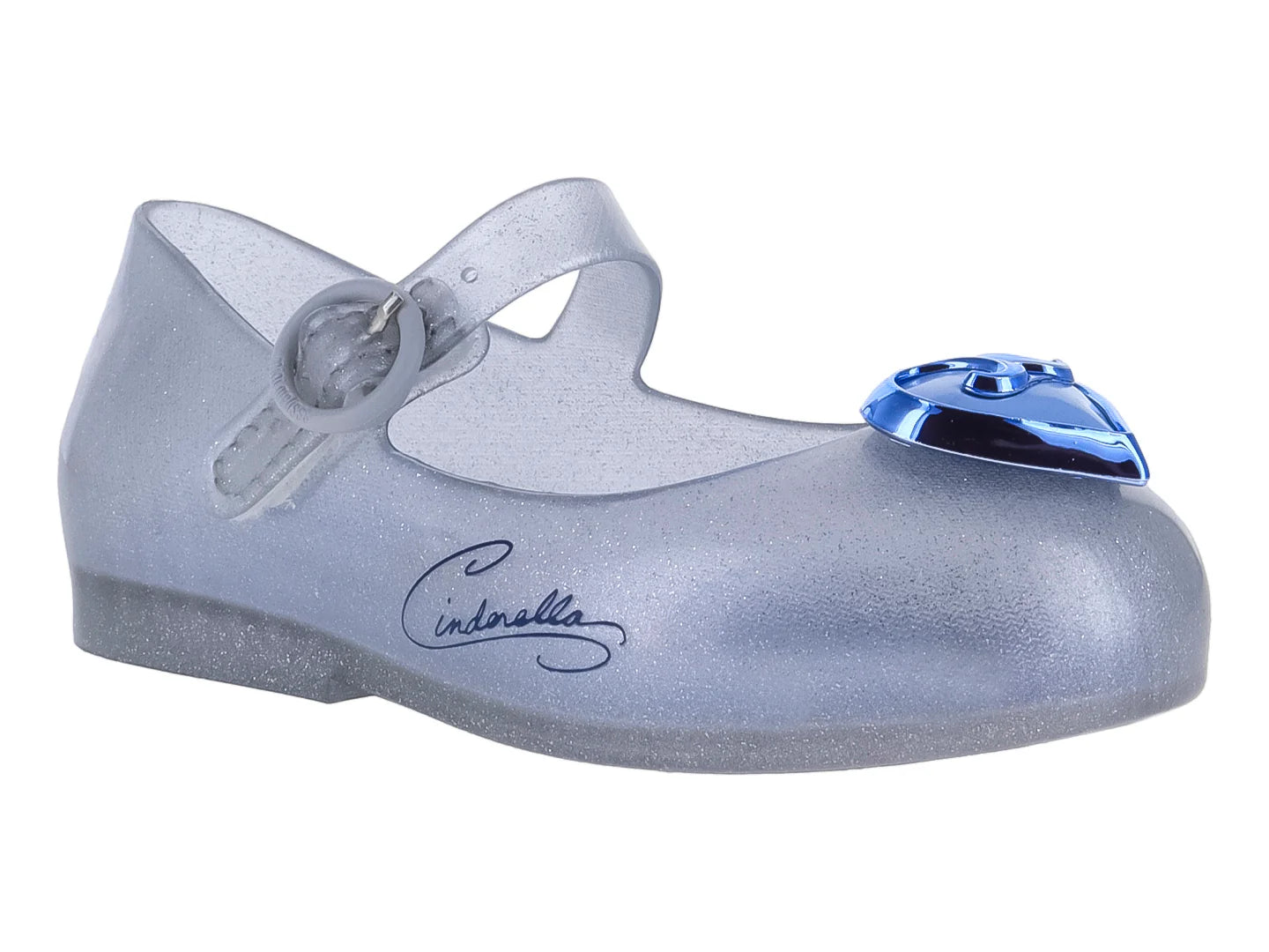 Zapatos Flats Mini Melissa Disney Princess Plata Glitter para Niña