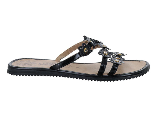 Sandalias Lis Boa Charol Negro para Mujer