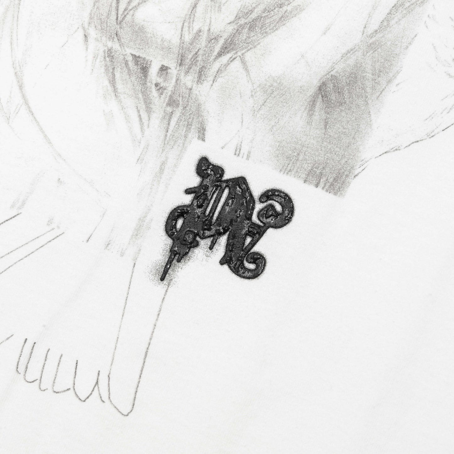 Portrait Pencil Over Tee Off White Grey