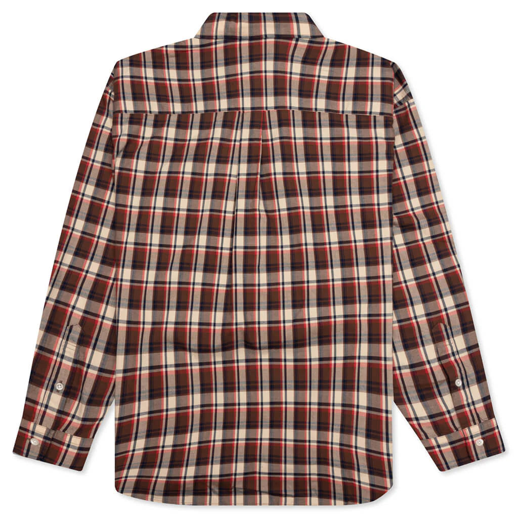Mini Bape Check Loose Fit Shirt Red